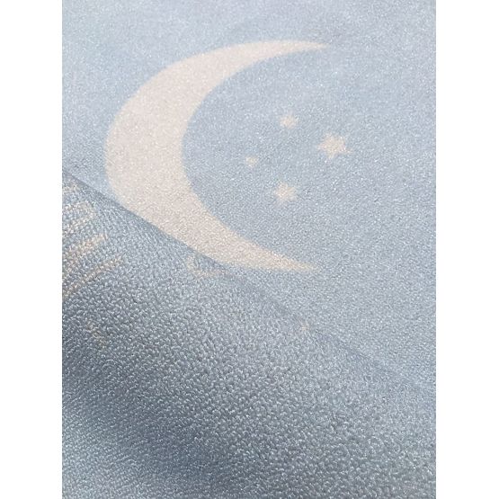 Kindereppich LOVE YOU MOON hellblau/weiß
