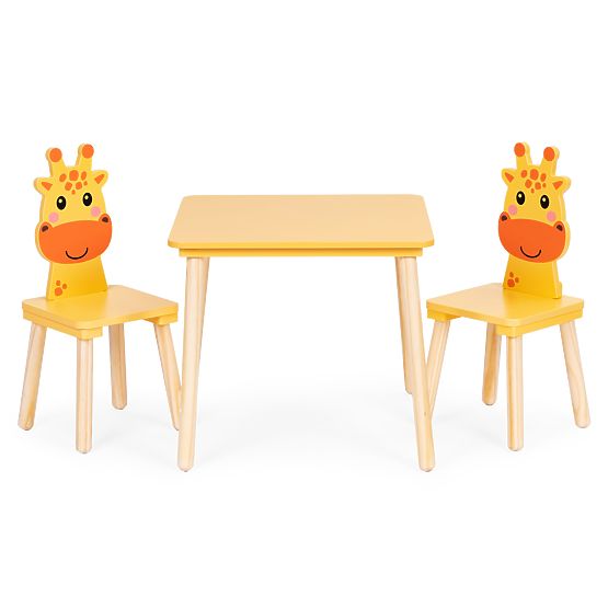 Kindermöbel-Set Tisch + 2 Stühle Giraffe ECOTOYS