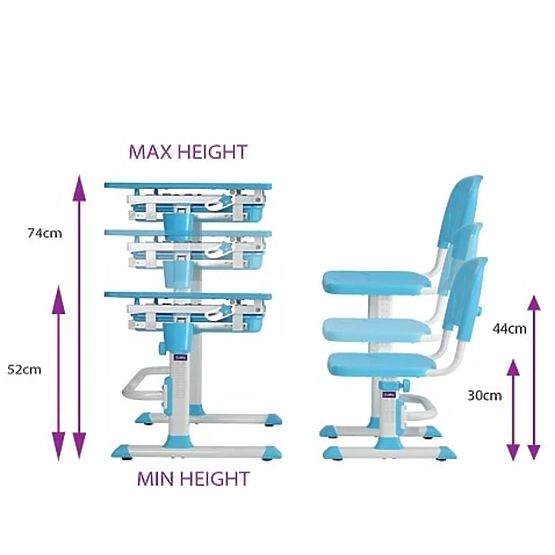 Kinderschreibtisch + Stuhl CUBBY LUPIN - blau