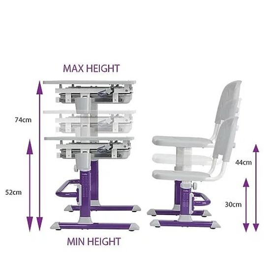 Kinderschreibtisch + Stuhl CUBBY LUPIN - violett