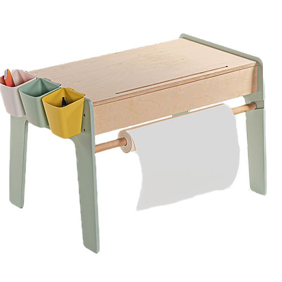 Kinderset Tisch und zwei Stühle mit Zubehör - Mintgrün