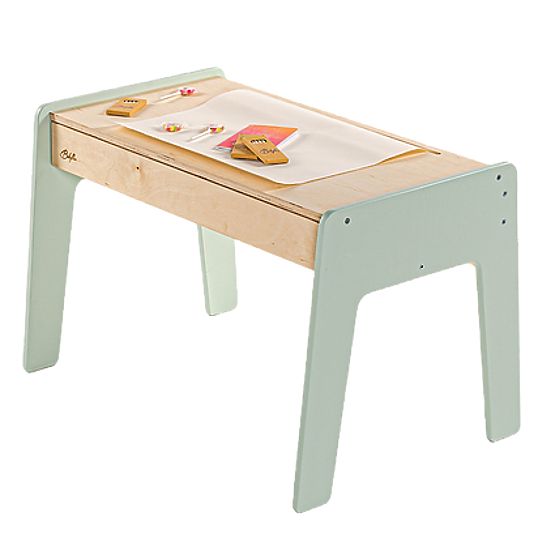 Kinderset Tisch und zwei Stühle mit Zubehör - Mintgrün