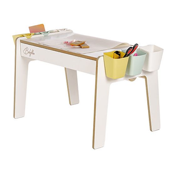 Kinderset Tisch und zwei Stühle mit Zubehör - Weiß