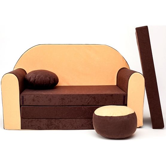 Kindersofa - braun/orange