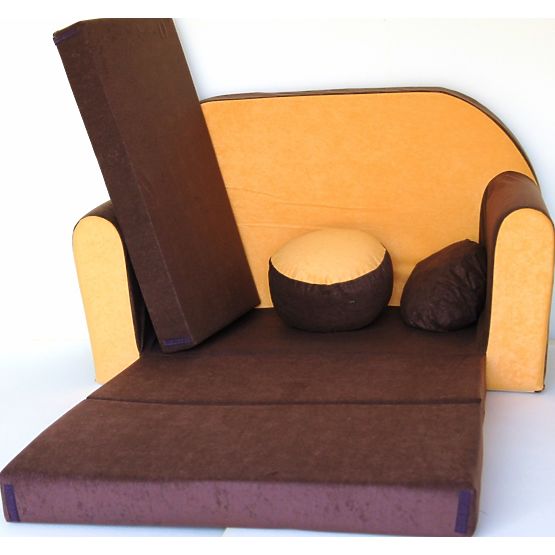 Kindersofa - braun/orange