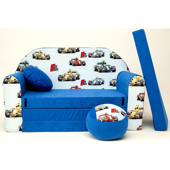 Kindersofa Rennautos -blau