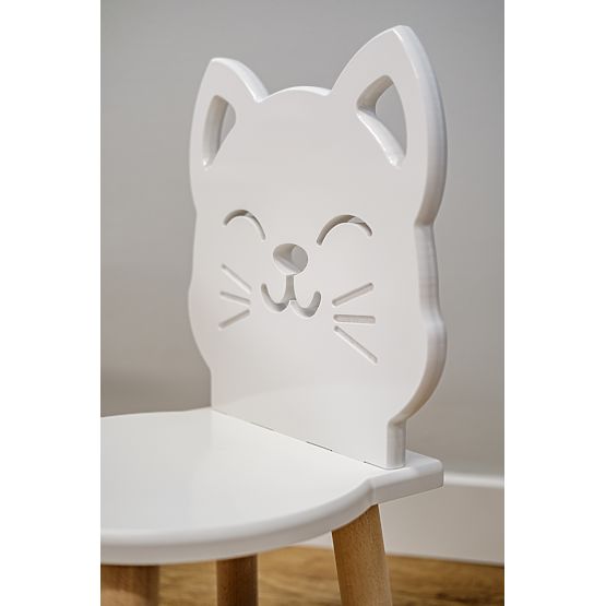 Kinderstuhl - Katze - weiß