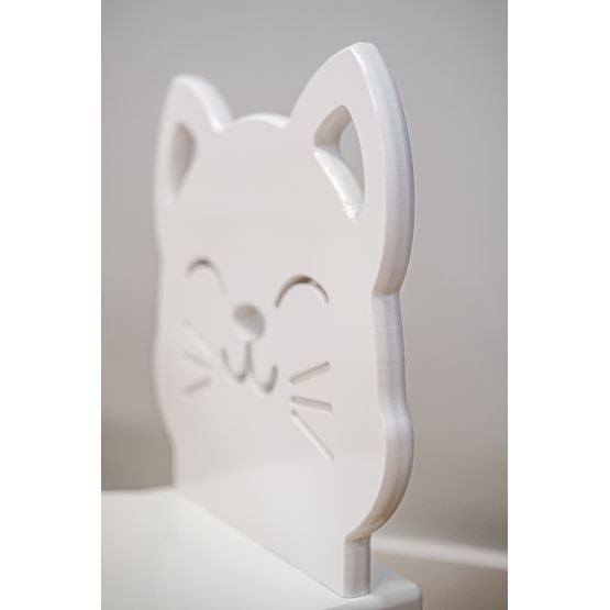 Kinderstuhl - Katze - weiß