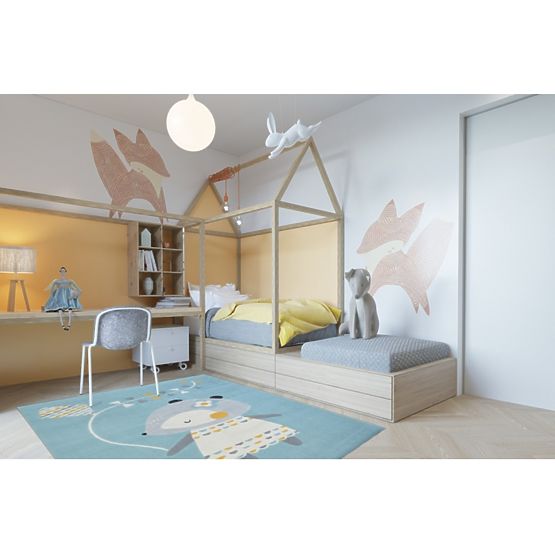 Kinderteppich Maus - blau