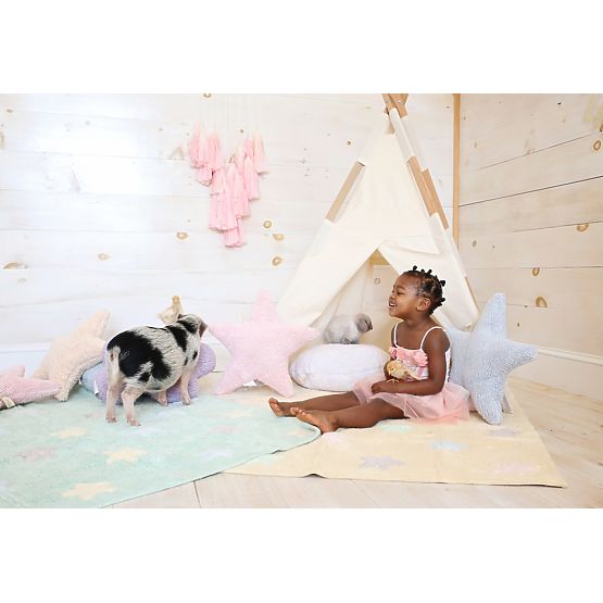 Kinderteppich mit Sternen Tricolor Stars - Soft Mint