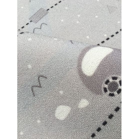 Kinderteppich SCHATZKARTE - silbergrau