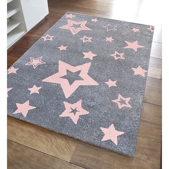 Kinderteppich STARLIGHT silber-grau/rosa