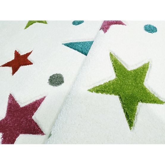 Kinderteppich STARS creme/multicolor