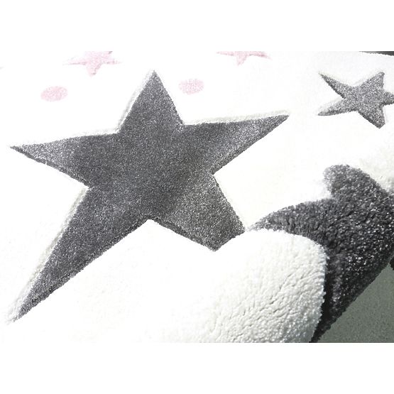 Kinderteppich STARS creme/rosa