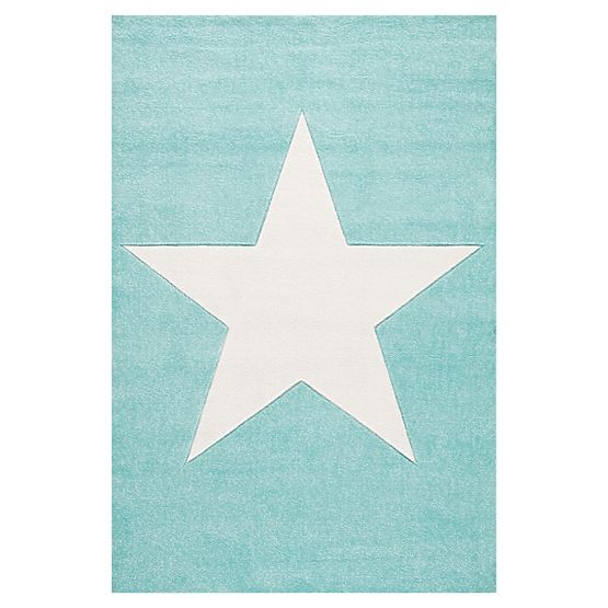 Kinderteppich STARS minze/weiß
