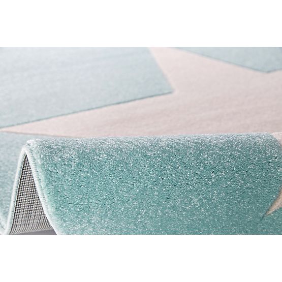 Kinderteppich STARS minze/weiß