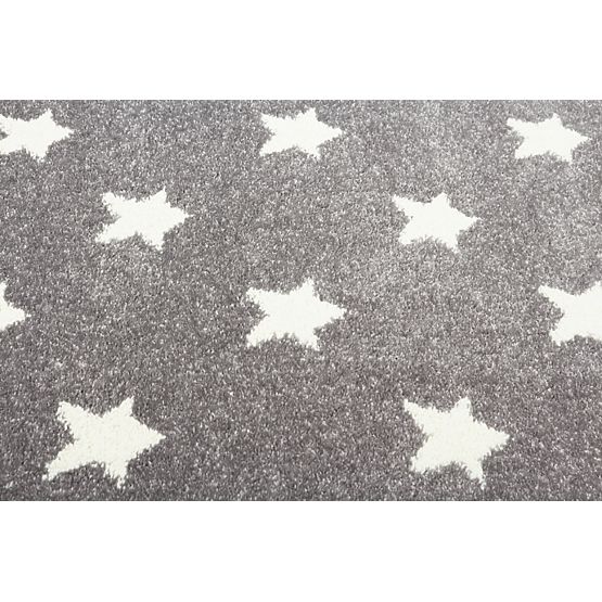 Kinderteppich STARS silber-grau/weiß