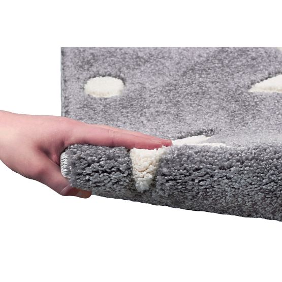 Kinderteppich STARS silber-grau/weiß