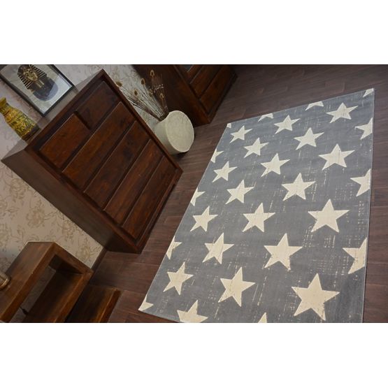 Kinderteppich Sterne - Anthrazit