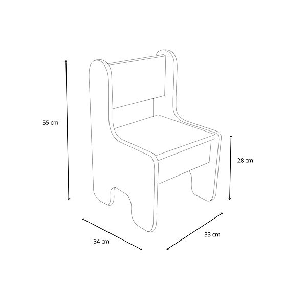 Kindertisch Timi und zwei Stühle MDF weiße Farbe