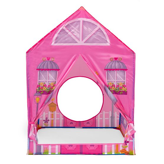 Kinderzelt mit Tunnel - rosa Haus