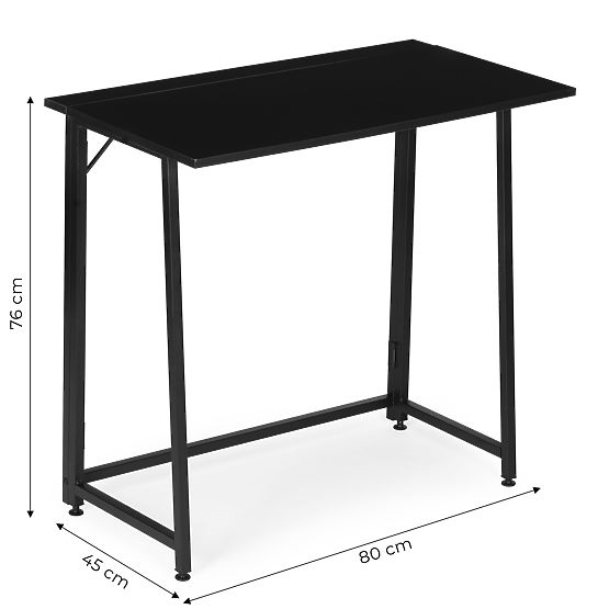 Klappbarer Computertisch 80x45 cm Laptop-Tisch schwarz ModernHome
