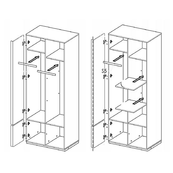 Kleiderschrank 2-dveřová Evado