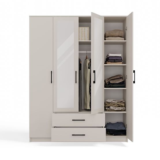 Kleiderschrank Romana 160 X 205 SPIEGEL KASCHMIR BEIGE