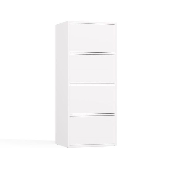 Kommode ALMA WEISS Schrank 4 Türen 4 Regale