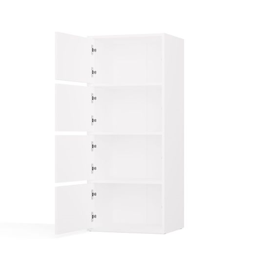 Kommode ALMA WEISS Schrank 4 Türen 4 Regale