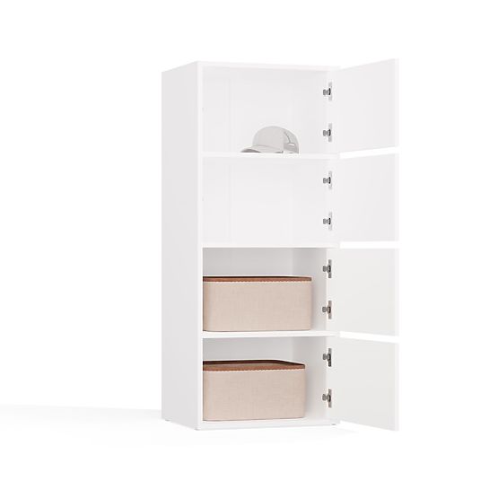 Kommode ALMA WEISS Schrank 4 Türen 4 Regale