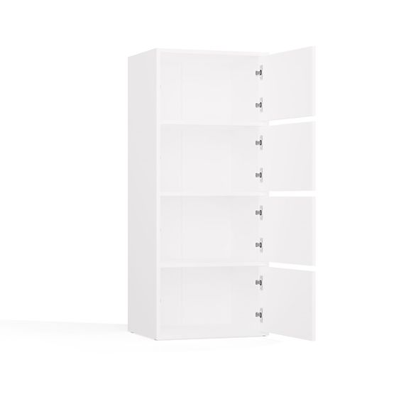 Kommode ALMA WEISS Schrank 4 Türen 4 Regale