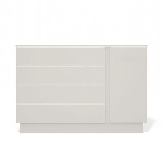 Kommode AMBER 1D4S Schrank 1 Tür 4 Schubladen für Schlafzimmer Wohnzimmer KASCHMIR Beige