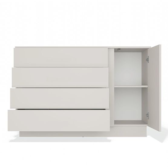 Kommode AMBER 1D4S Schrank 1 Tür 4 Schubladen für Schlafzimmer Wohnzimmer KASCHMIR Beige