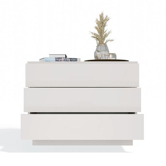 Kommode AMBER 3S Schrank 3 Schubladen für Schlafzimmer Wohnzimmer KASCHMIR Beige