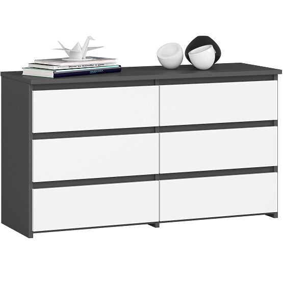 KOMMODE CL100 6SZ GRAU / WEISS