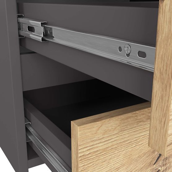 KOMMODE CL100 6SZ PK GRAU / EICHE ARTISAN