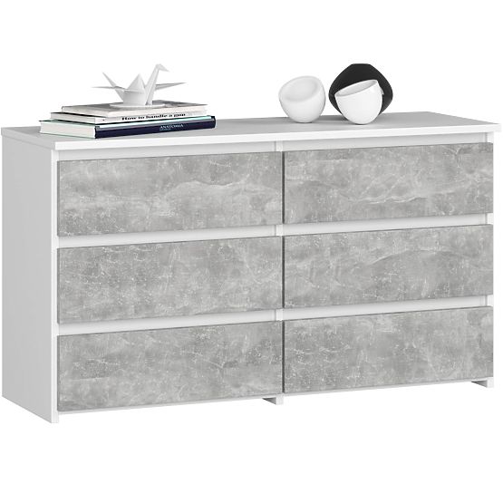 KOMMODE CL100 6SZ PK WEISS / BETON