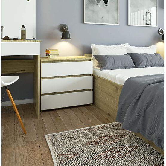 KOMMODE CL3 3SZ CLP PK EICHE ARTISAN / WEISS