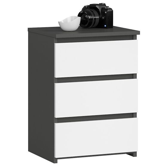KOMMODE CL3/40 GRAFITGRAU / WEISS