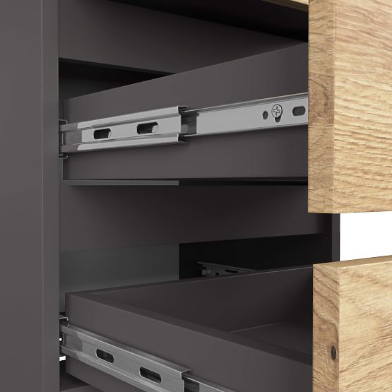 KOMMODE CL3/40 PK GRAPHITGRAU / EICHE ARTISAN