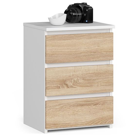 KOMMODE CL3/40 PK WEISS / EICHE SONOMA
