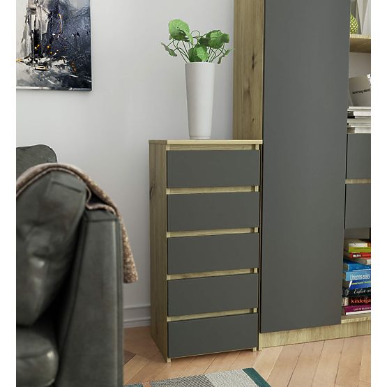 KOMMODE CL5 PK EICHE ARTISAN / GRAU