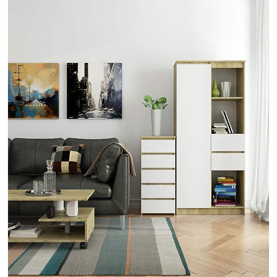 KOMMODE CL5 PK EICHE ARTISAN / WEISS