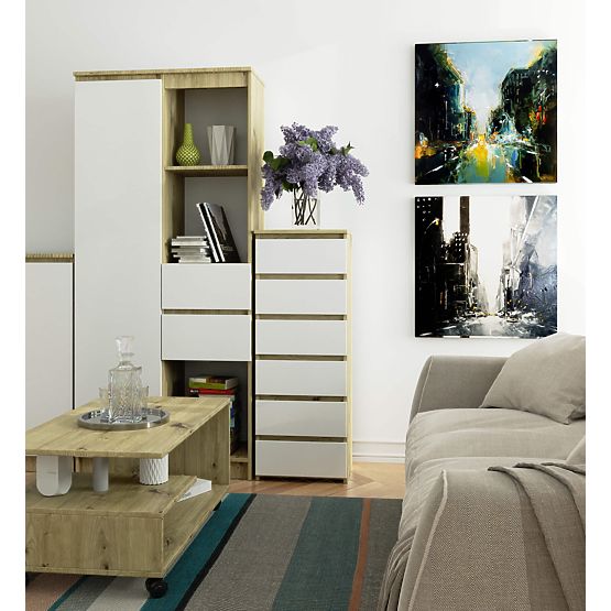 KOMMODE CL6 PK EICHE ARTISAN / WEISS