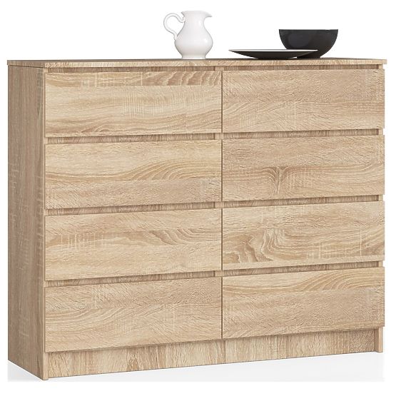 KOMMODE K 120 cm 8 SCHUBLADEN PK EICHE SONOMA