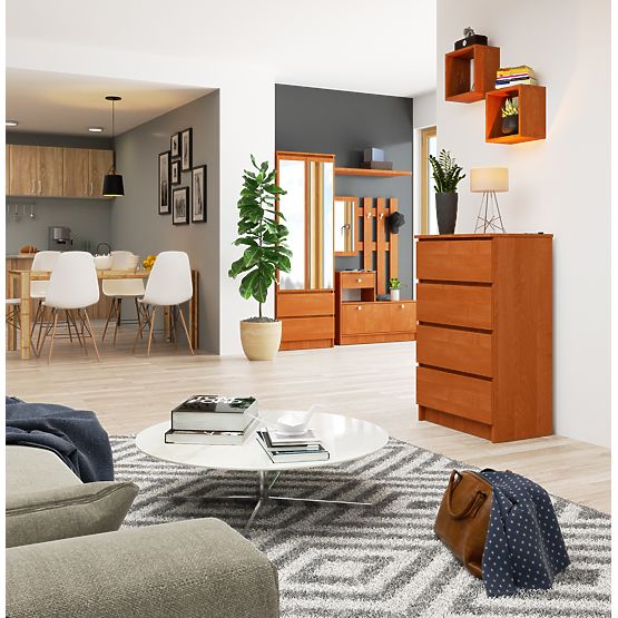 KOMMODE K 60 cm 4 SCHUBLADEN ERLE