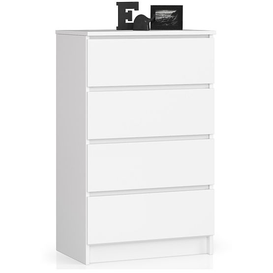 KOMMODE K 60 cm 4 SCHUBLADEN PK WEISS