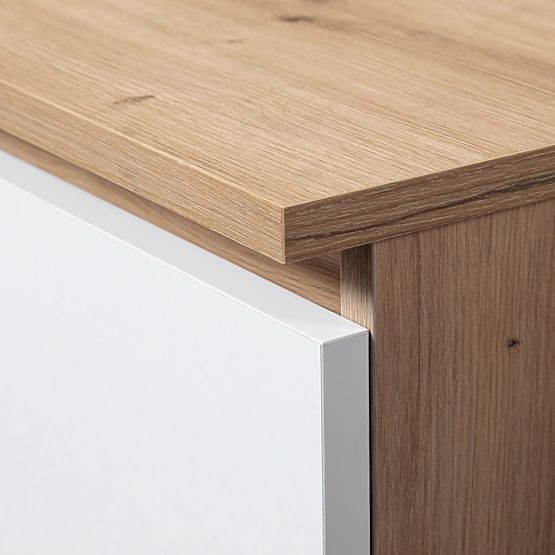 KOMMODE K100 2D 3SZ 1P PK EICHE ARTISAN / WEISS