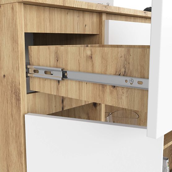 KOMMODE K100 2D 3SZ 1P PK EICHE ARTISAN / WEISS